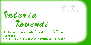 valeria kovendi business card